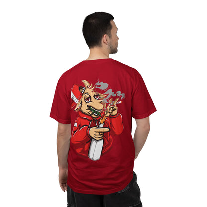 Goat Mode T-Shirt — Streetwear Graphic Tee with Smoking Goat Design