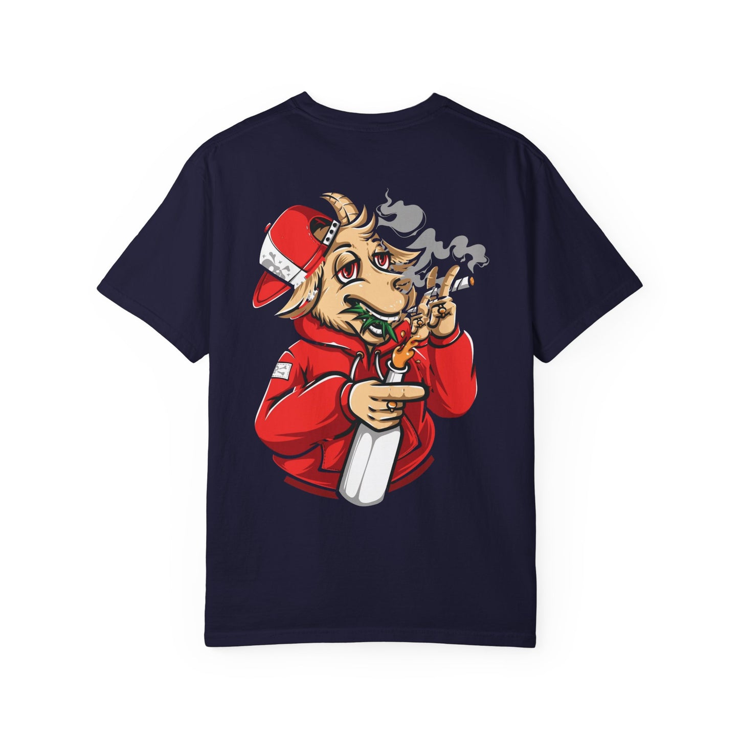 Goat Mode T-Shirt — Streetwear Graphic Tee with Smoking Goat Design