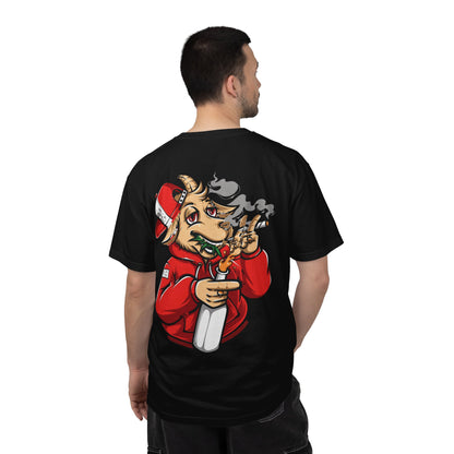 Goat Mode T-Shirt — Streetwear Graphic Tee with Smoking Goat Design